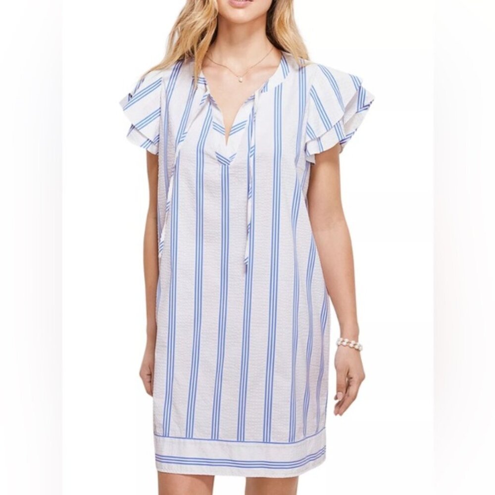 NWT Vineyard Vines Harbour Vineyard Performance Tunic Dress White/Blue Size M